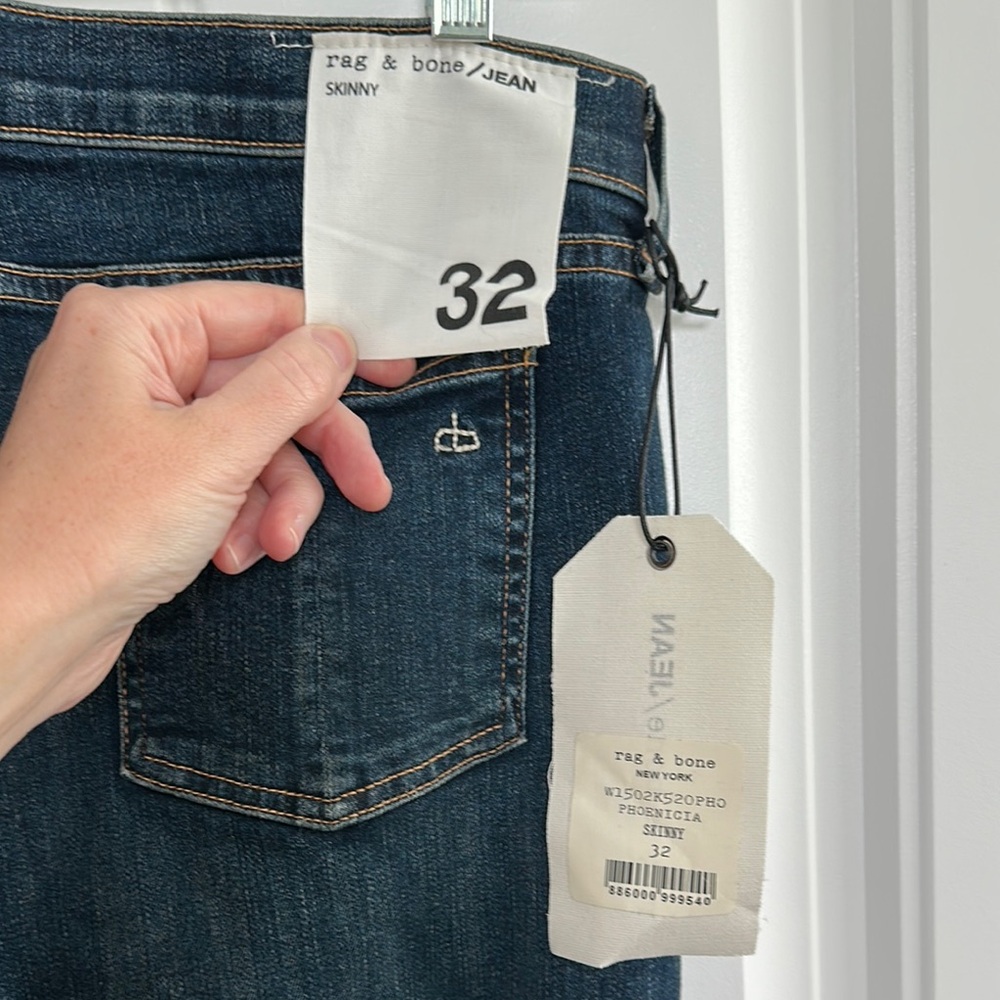 NWT Rag & Bone Dark Blue Skinny Jeans with Stretch - Picture 2 of 11